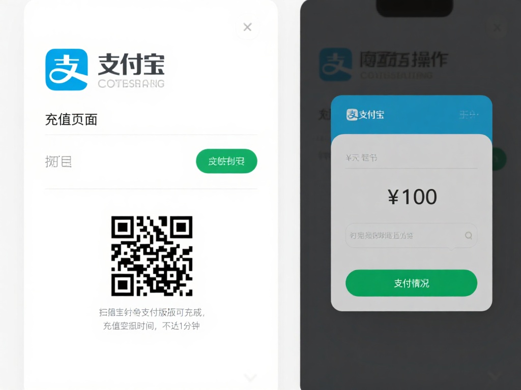 充值操作：在充值页面选择支付宝，输入金额后扫描二维